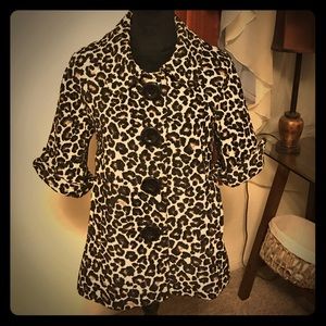 Forever 21 Pea Coat Jacket leopard