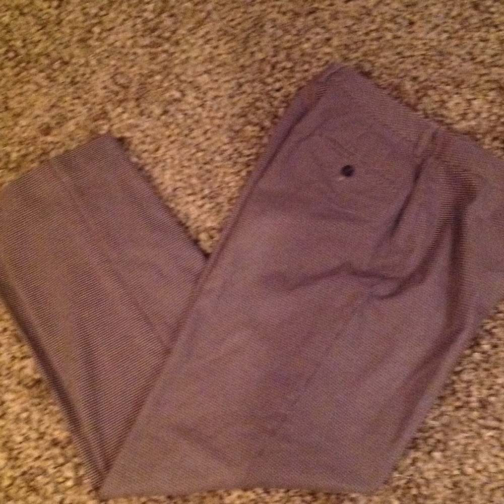 Herringbone pattern pants, brown stretch