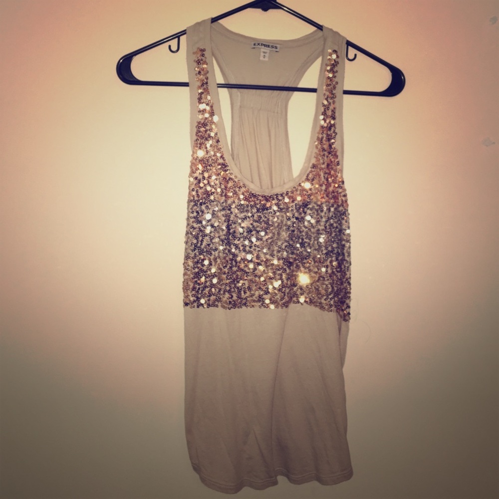 Express sequin tank top
