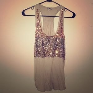 Express sequin tank top