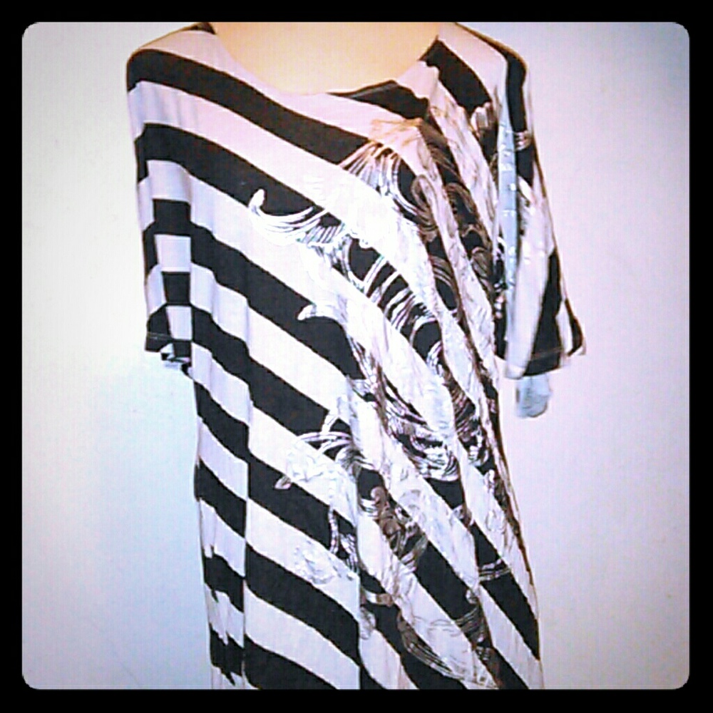 Striped Black and Grey Top