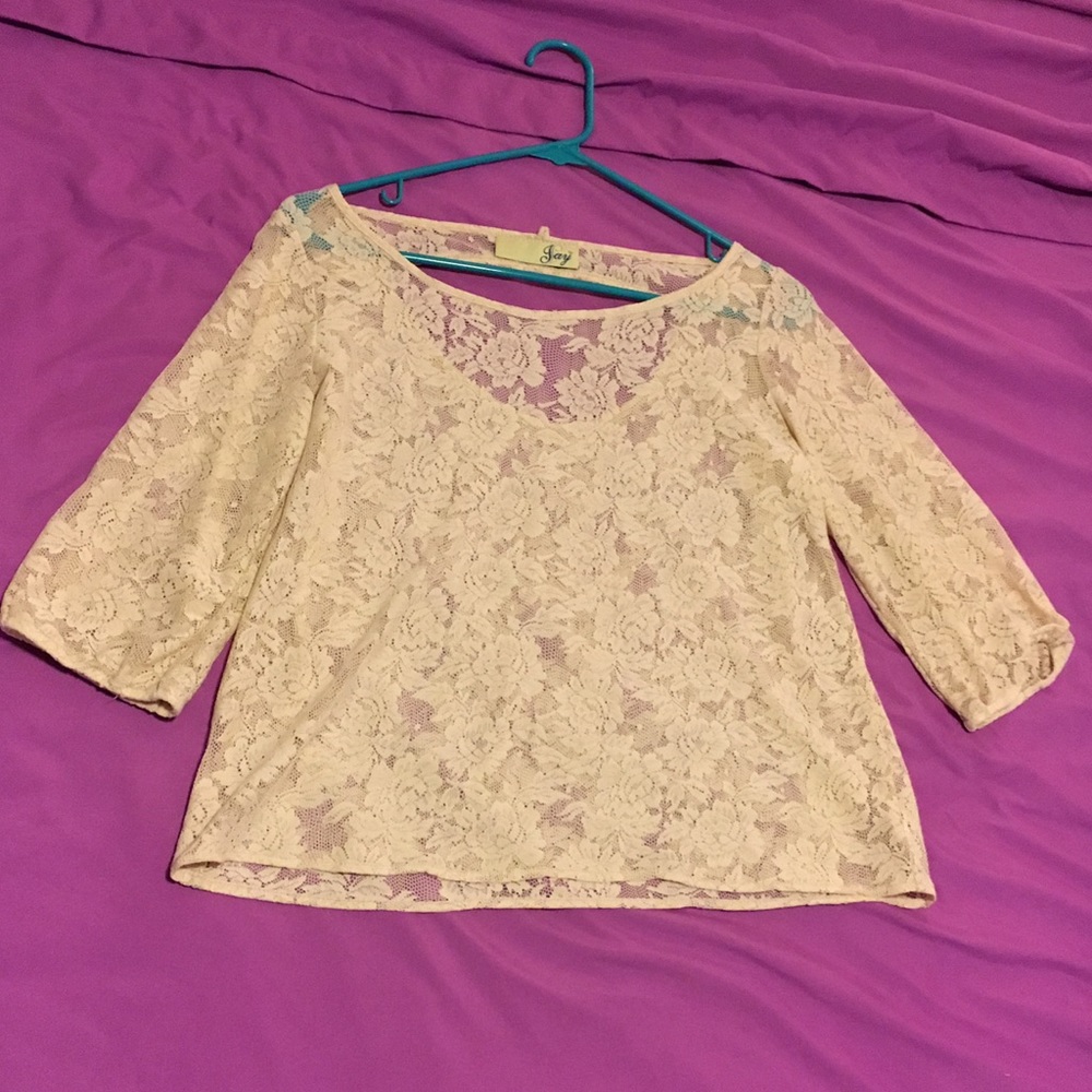 Cream lace shirt