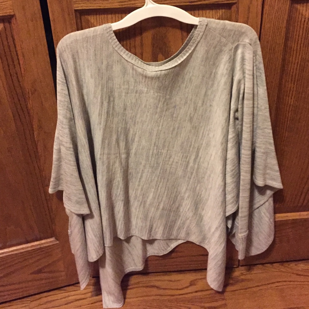 Grey poncho top