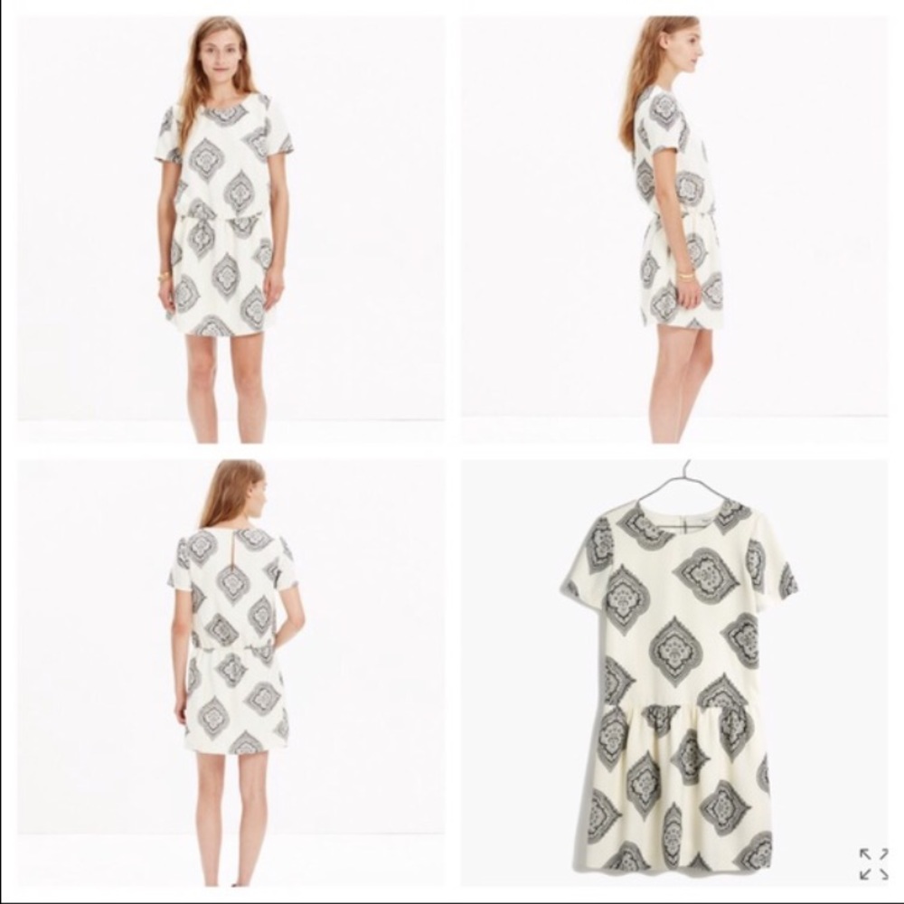 MADEWELL DROP WAIST PAISLEY DRESS