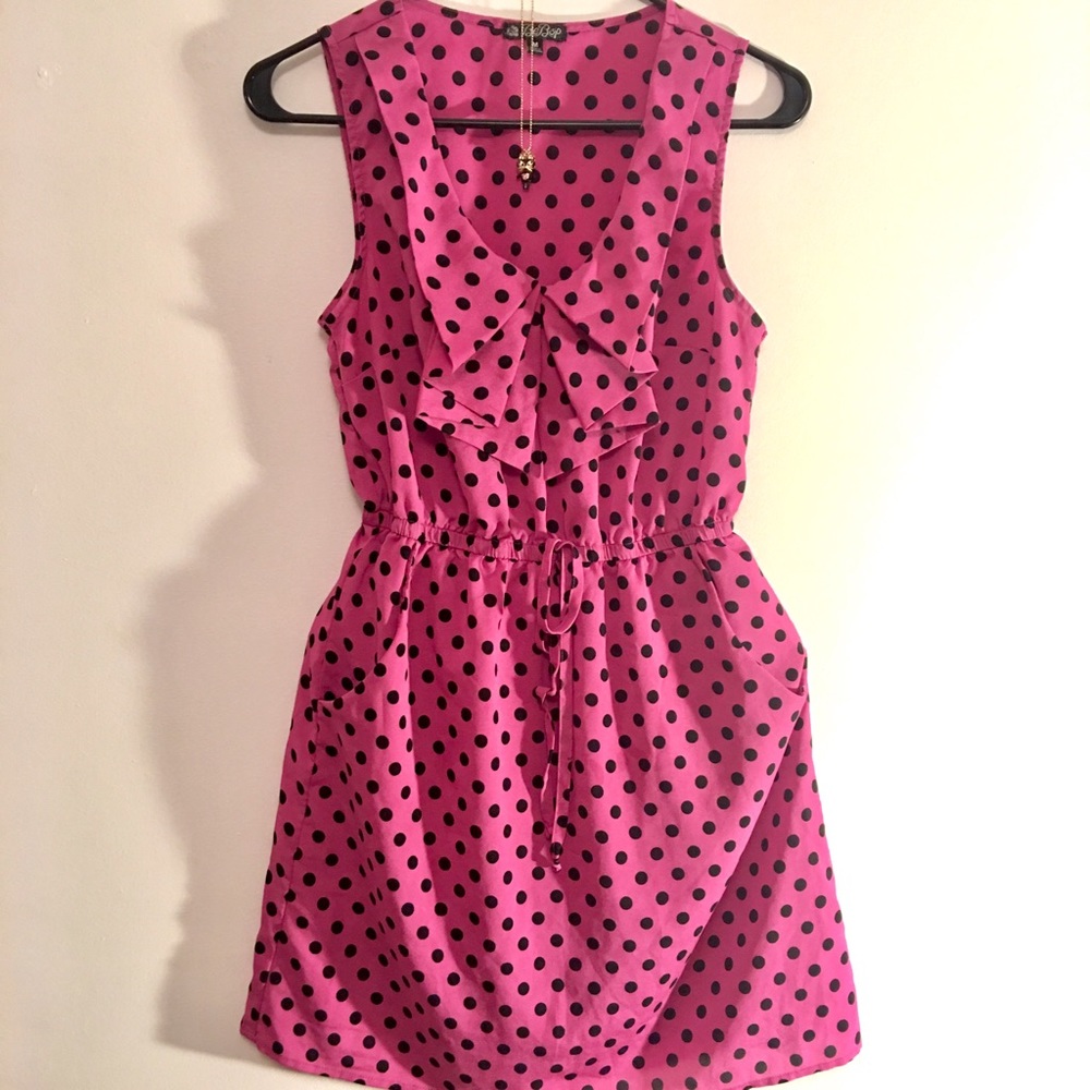 Pink polka dotted dress