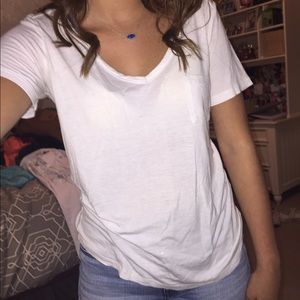 Plain white V neck