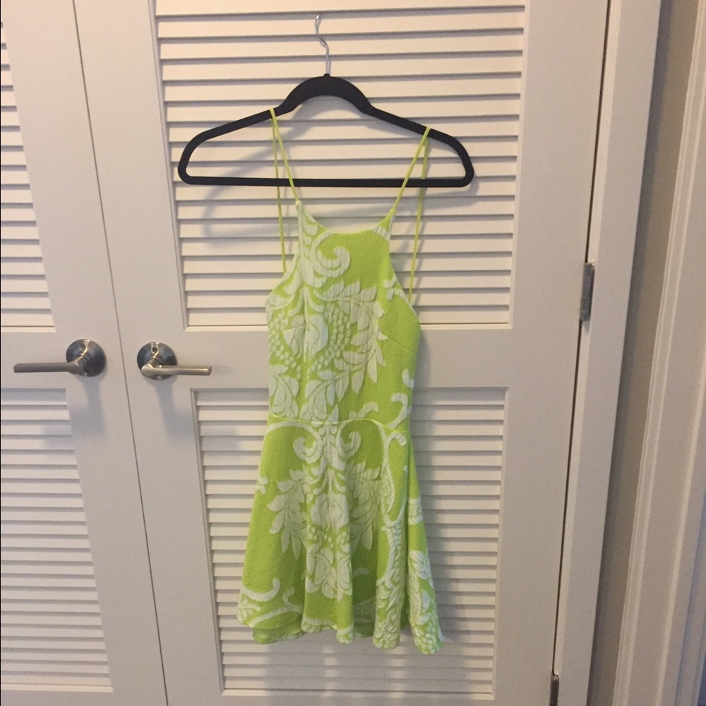 Nordstrom, lime green, low back dress