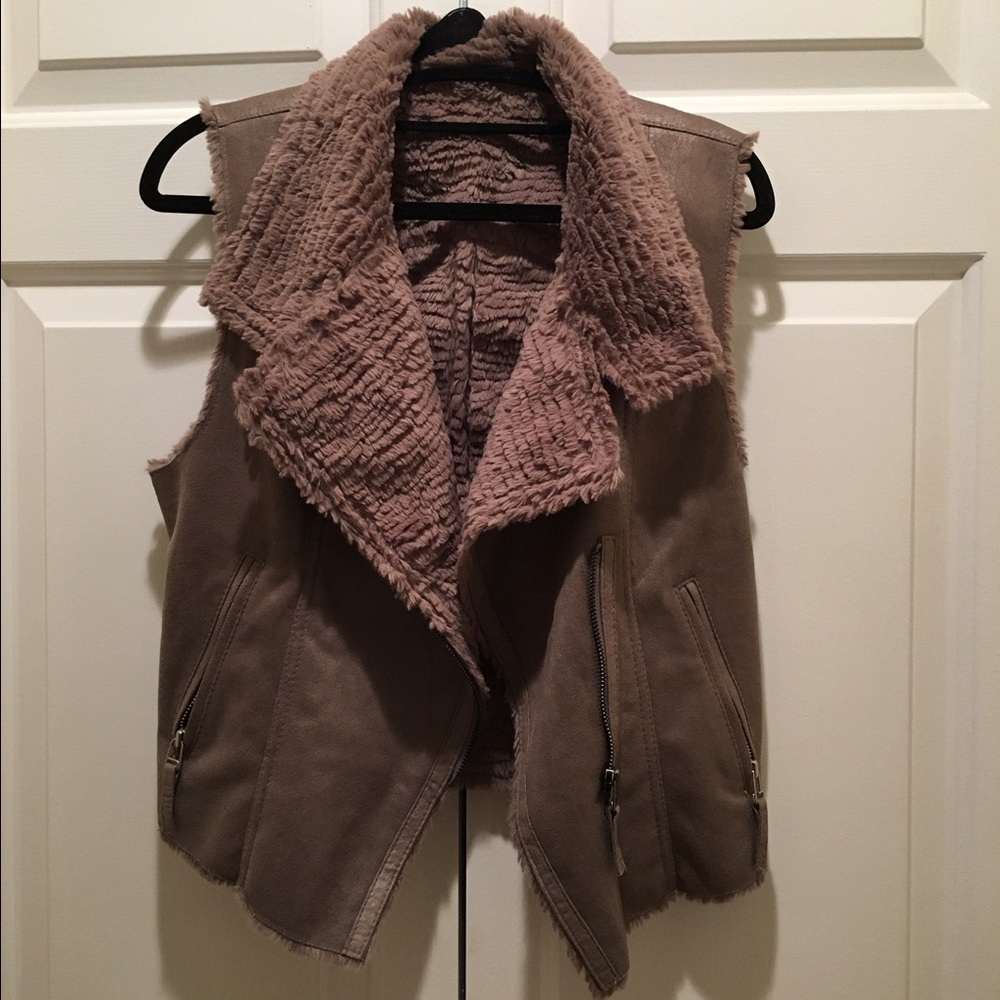 Faux suede vest
