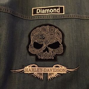 Levi jacket with Harley Davidson patches