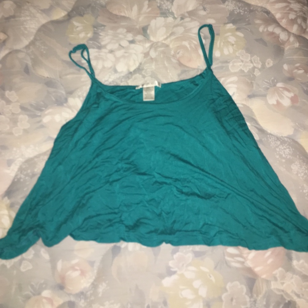 Teal crop top.