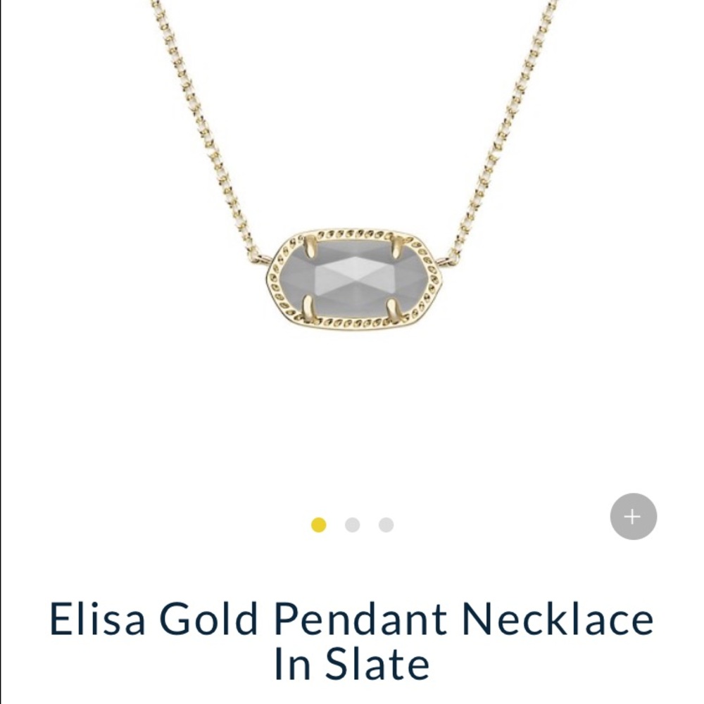 Kendra Scott Elisa Slate & Gold Necklace NWOT