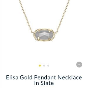 Kendra Scott Elisa Slate & Gold Necklace NWOT