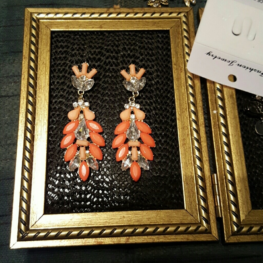 Coral and Peach Earrings