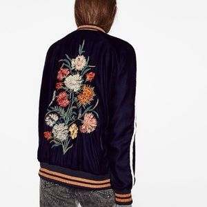 Nwt Zara floral embroidered bomber jacket Nwt Zara floral embroidered bomber jacket