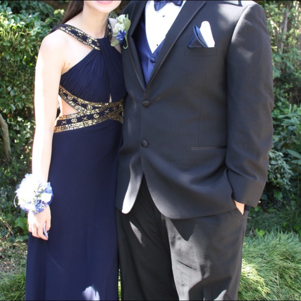 Navy blue prom dress size 0-2