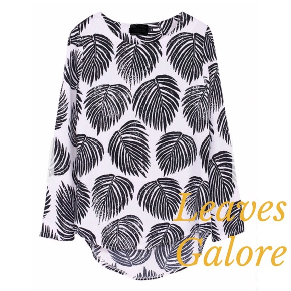 Last1 🆕BLACK & WHITE LEAVES TOP - Picture 3 of 3