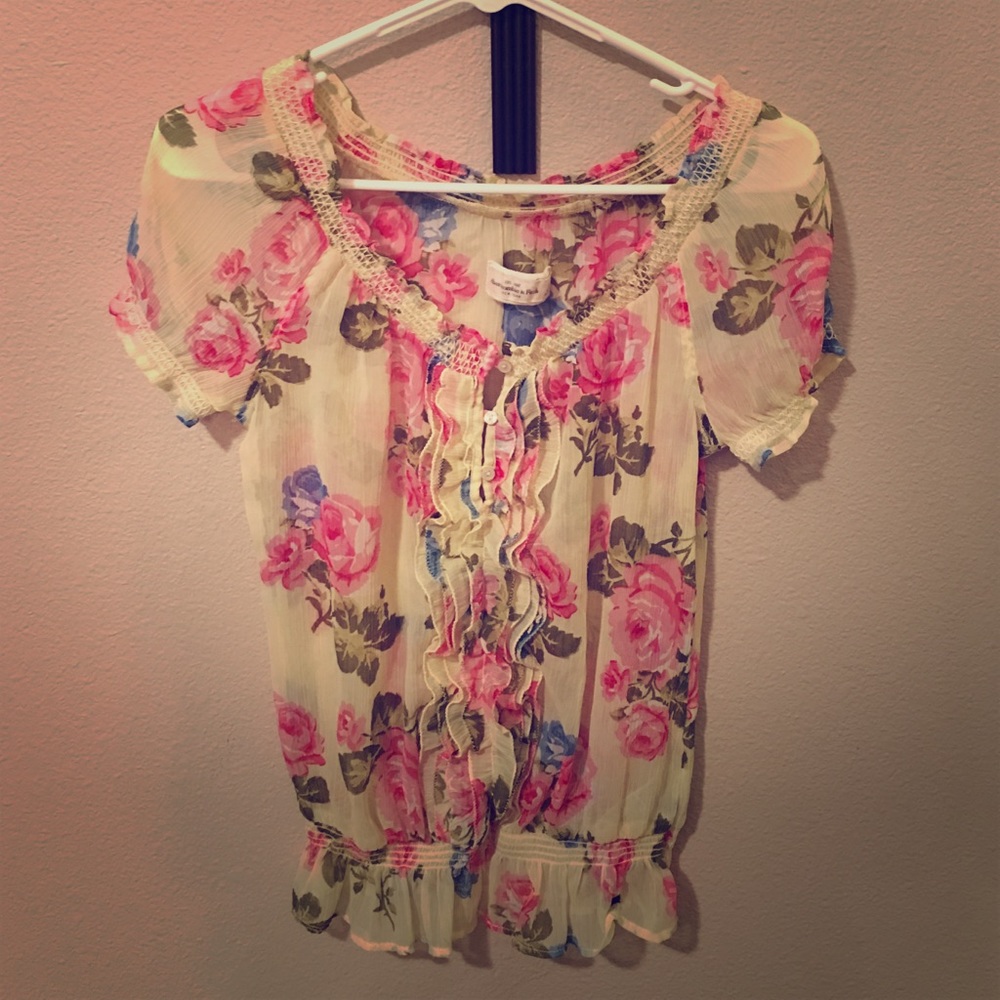 Abercrombie and fitch sheer dress top