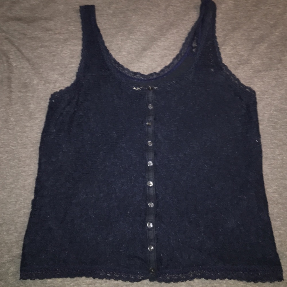 Navy Lace Tank