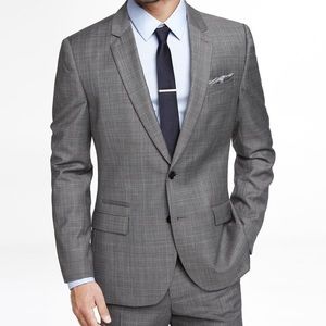 Express Photographer Glen Check Gray Suit