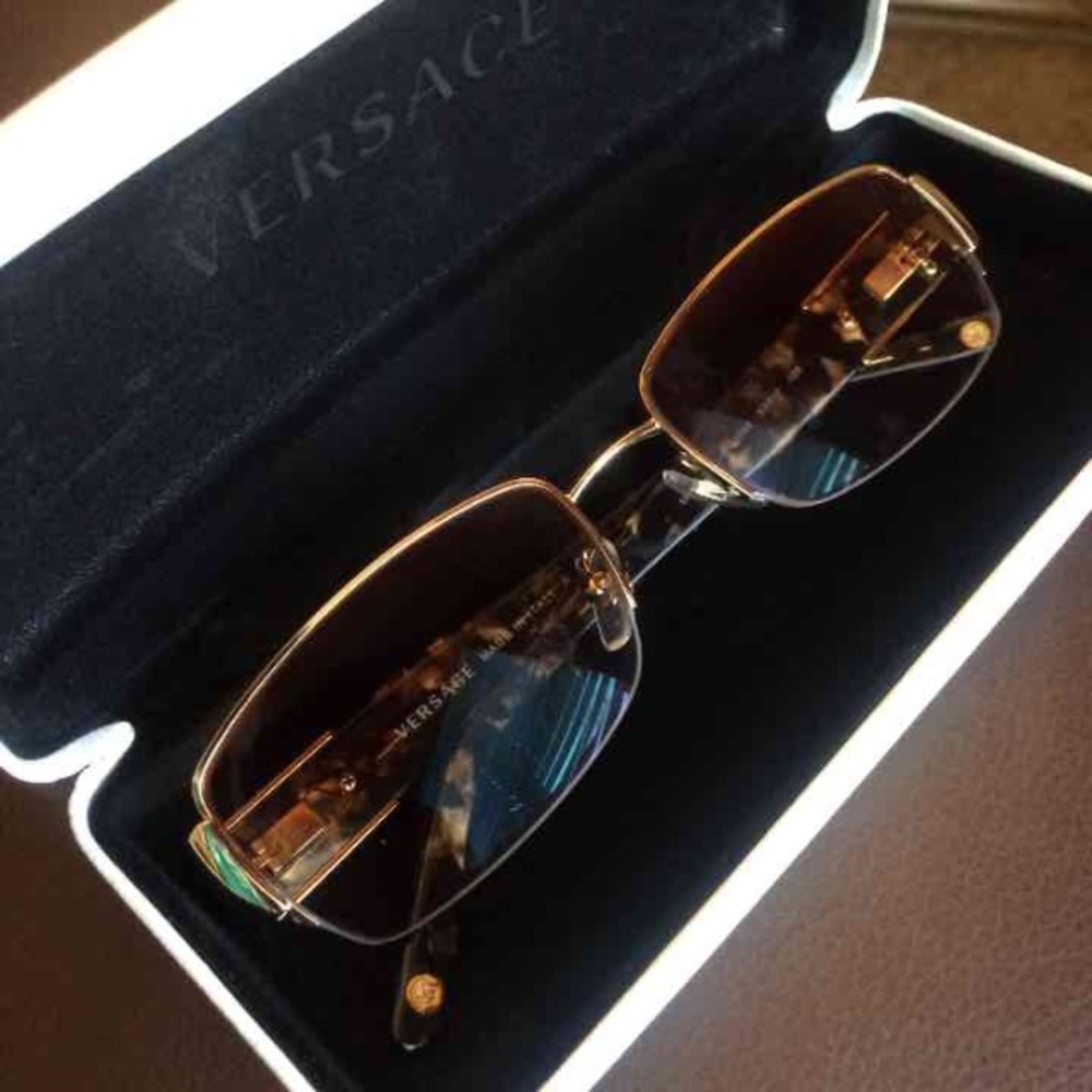 Gold tortoise Versace men frames