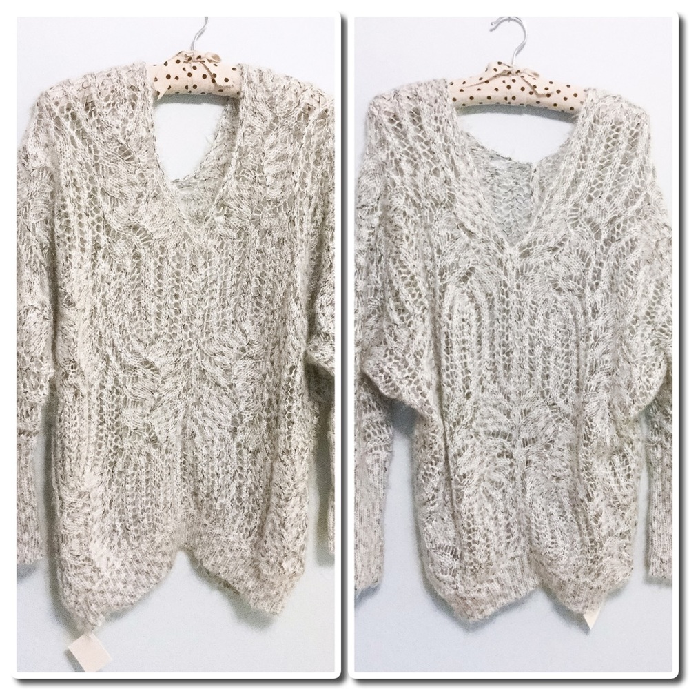 LAST ONE V- Back Loose Knit Sweater - Picture 3 of 4