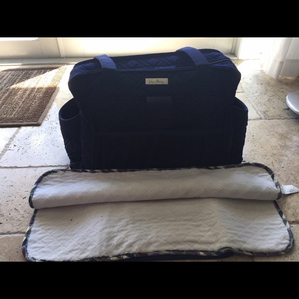 Vera Bradley Classic Navy Stroll Around Baby Bag