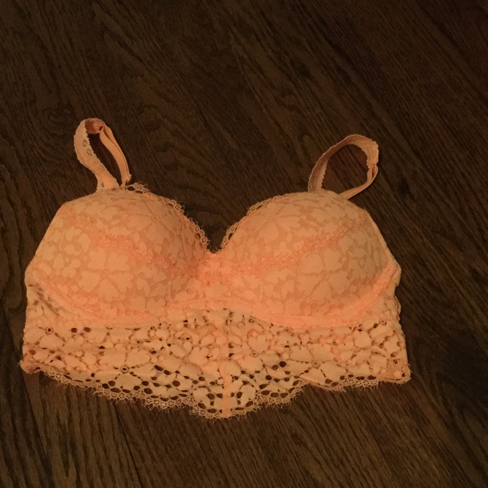 XS VS pink eyelash lace bralette with push-up