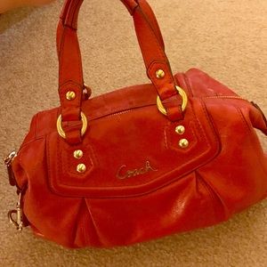 Authentic Red Coach Bag