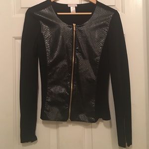 Vegan leather cardigan jacket