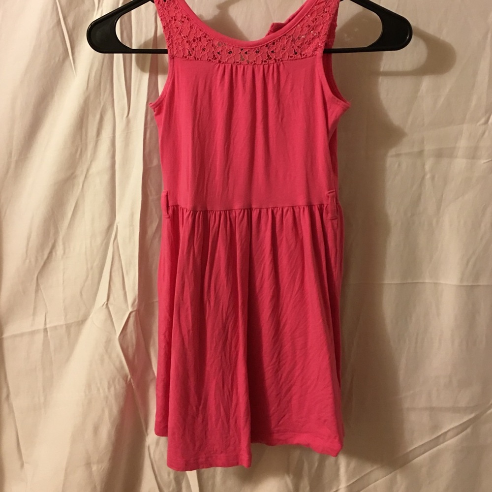 Girls cotton hot pink summer dress