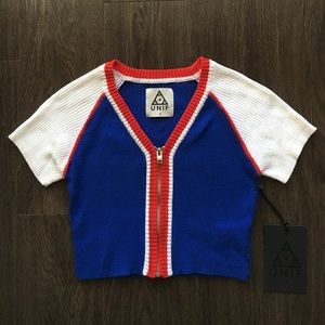 Unif Frolic Top - Blue & White