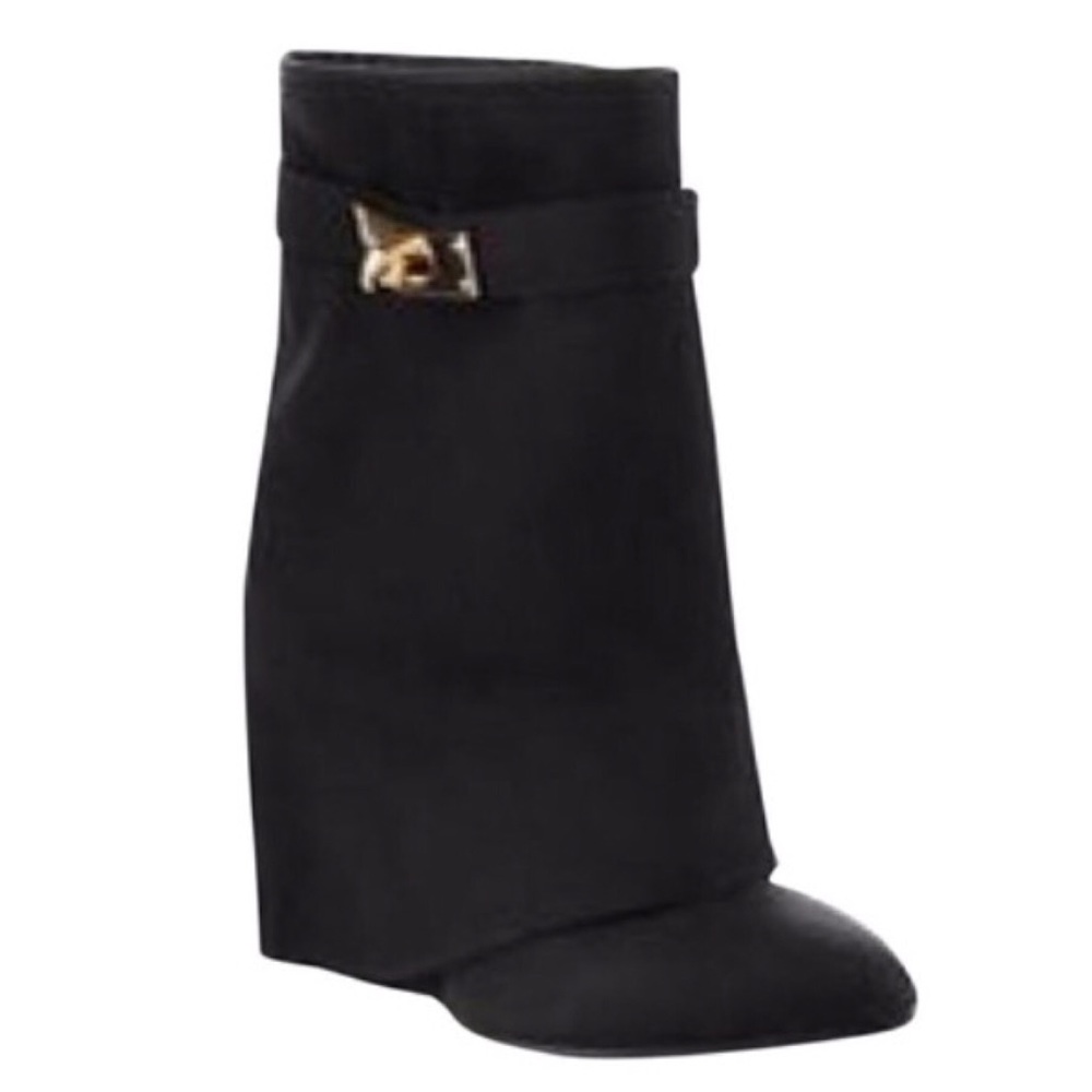 Black FoldOver Short Bootie