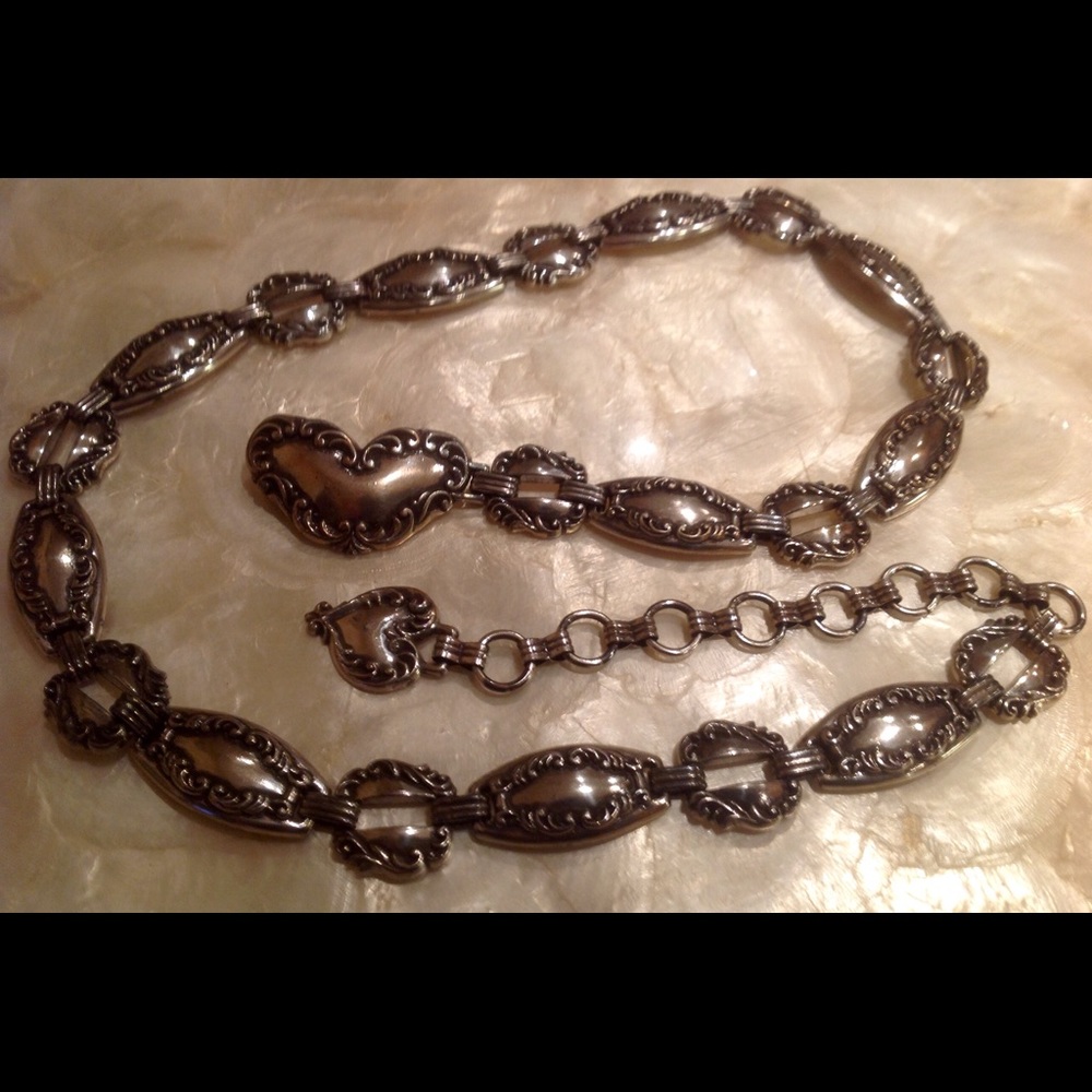 Brighton 1996, vintage silver metal link belt