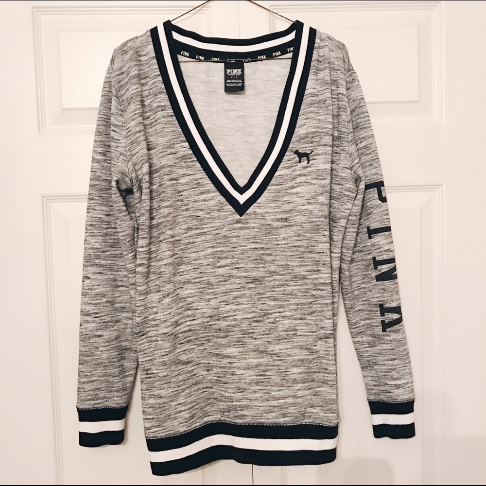 VS PINK  grey v-neck pullover