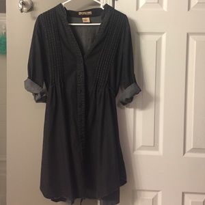 Drama Gold Black Denim Dress