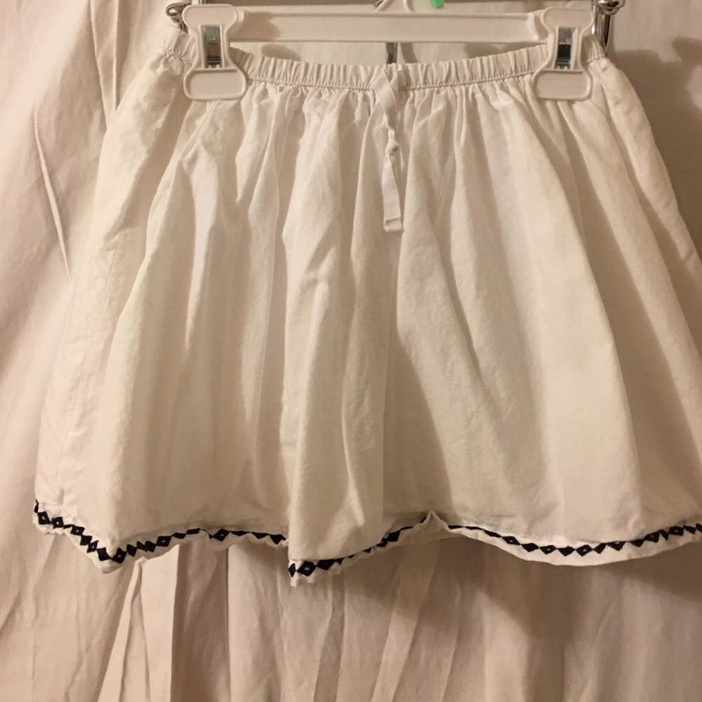White with black trim Girls skirt