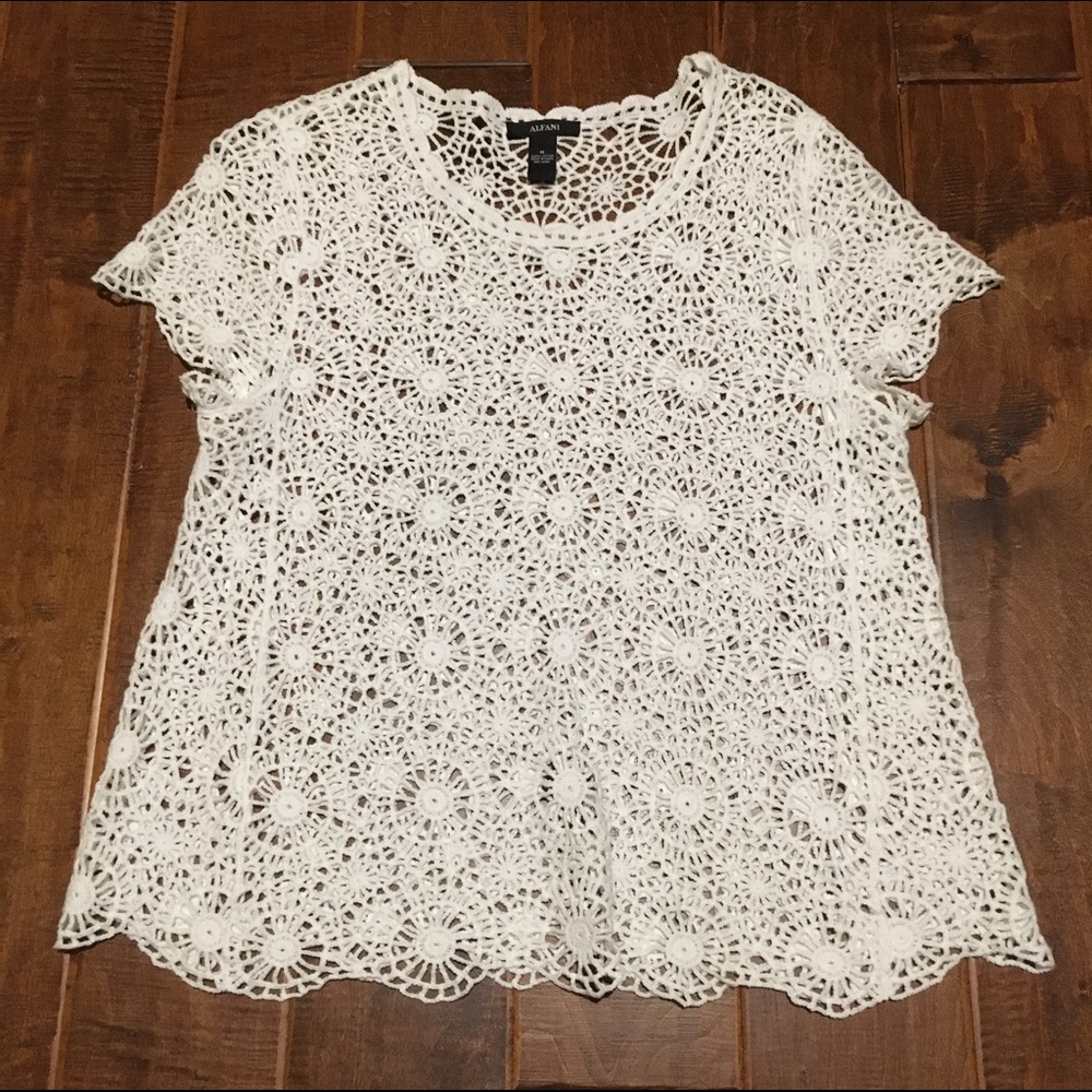 Alfani Babydoll Style Crochet Top