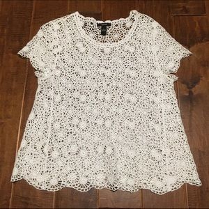 Alfani Babydoll Style Crochet Top