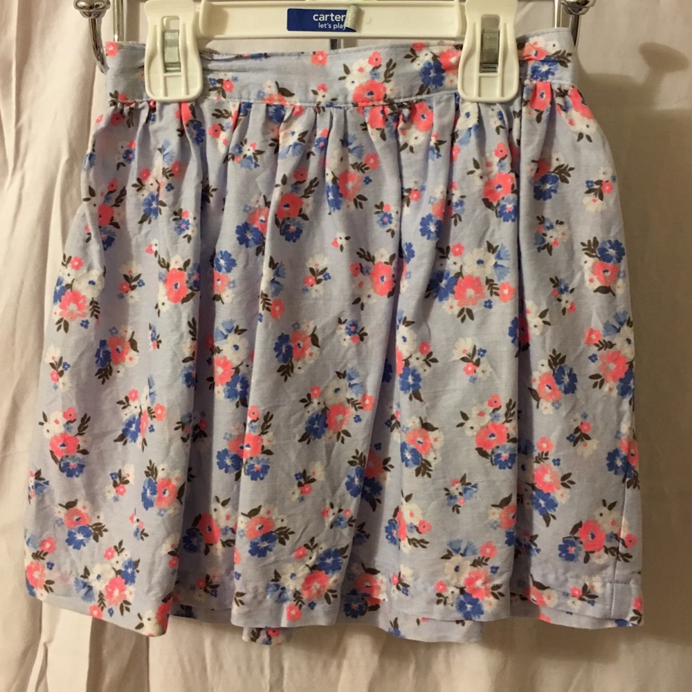 Skirt - girls blue &coral skirt