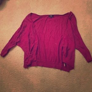 Burgundy half sleeve cardigan