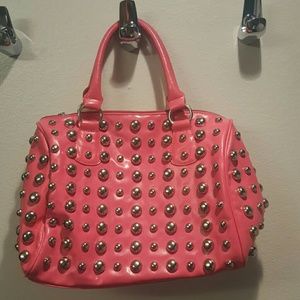 BRAND NEW! Pink handbag with silver stud accents.