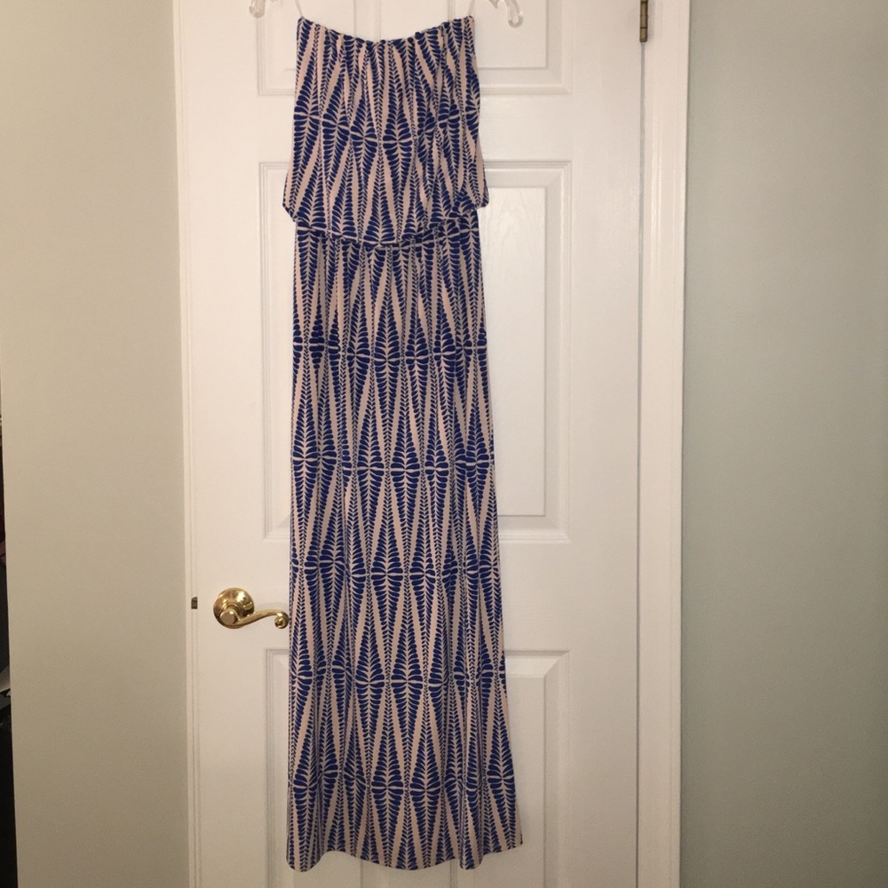 Pink and Blue Maxi Dress