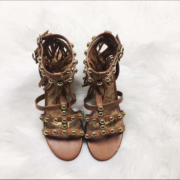 ๐ซSOLD๐ซSam Edelman Studded Fringe Heeled Sandals - Picture 4 of 5