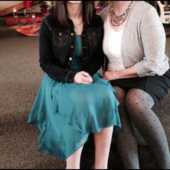 Teal strapless dress from davids bridal - Picture 4 of 5