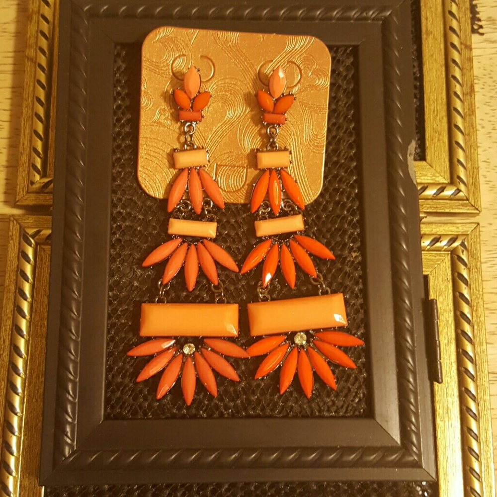 Statement Coral/Orange Earrings