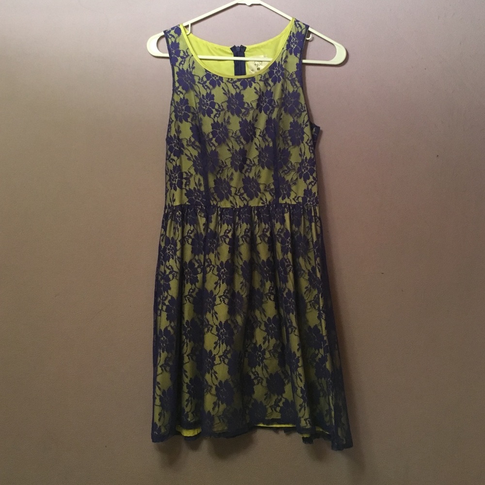 Yellow and purple dress