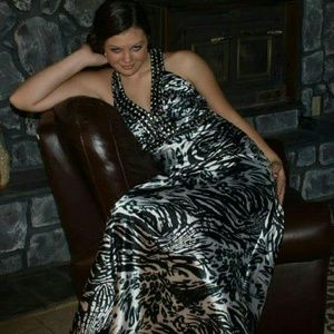 Zebra printed gown