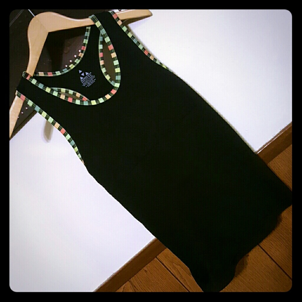 Black and neon trim RacerBack Tank. EUC