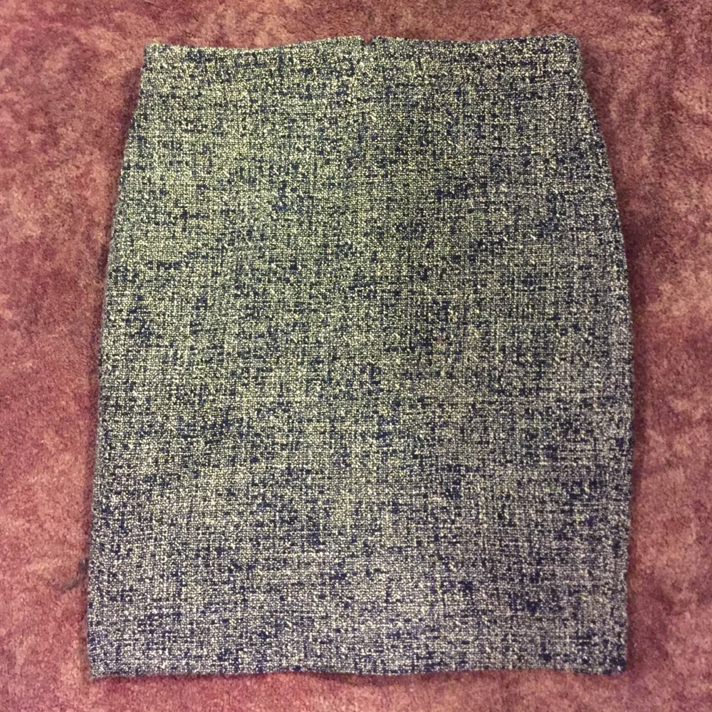 J. Crew Blue & White Tweed Skirt