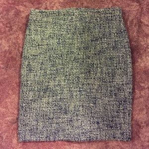 J. Crew Blue & White Tweed Skirt